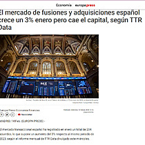El mercado de fusiones y adquisiciones espaol crece un 3% enero pero cae el capital, segn TTR Data